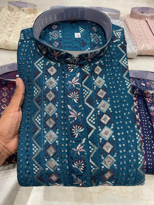 Mens Chikankari Kurta Size 36