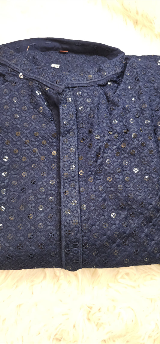 Mens Chikankari Kurta Size 40