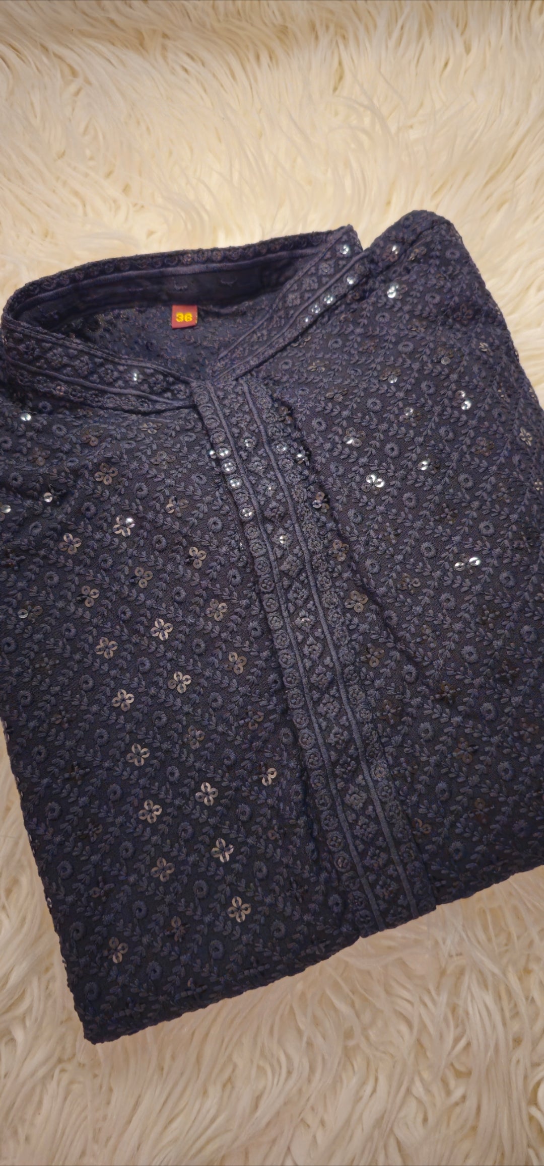 Mens Chikankari Kurta Size 36