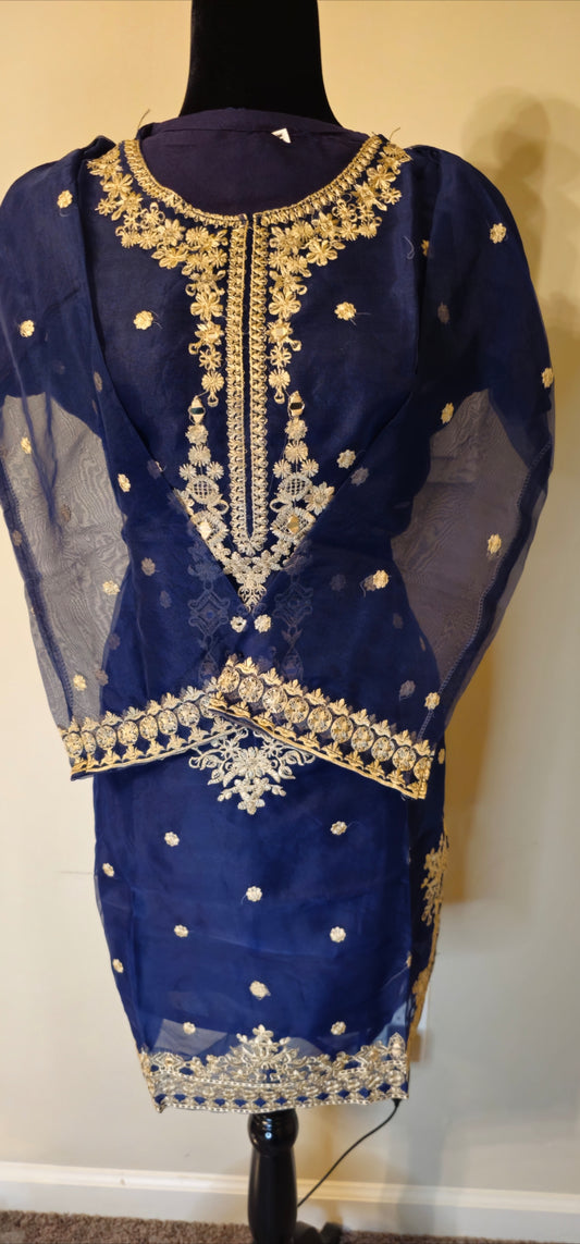 Soft organza embroidered 3pcs