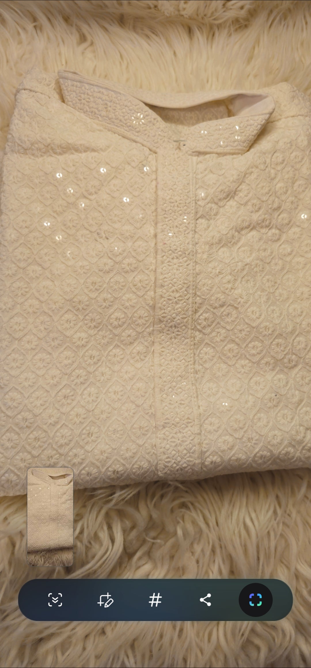 Mens Chikankari Kurta Size 38
