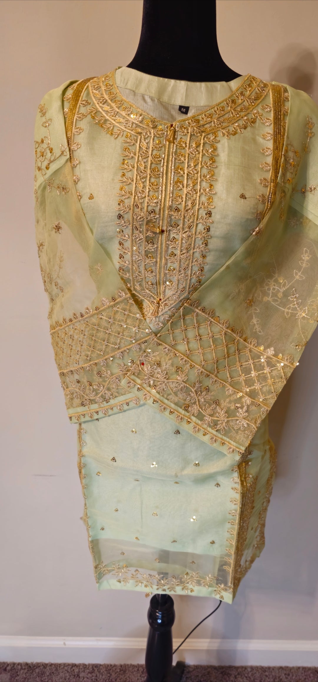 Soft organza embroidered 3pcs