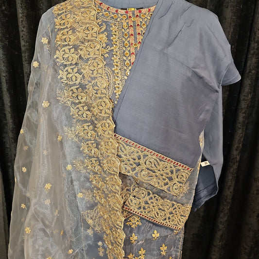 Heavy Embroidered Organza 3pcs