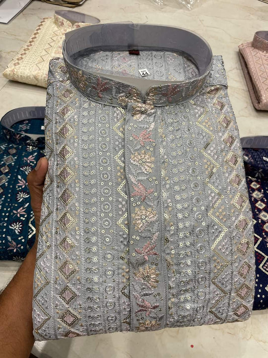 Mens Chikankari Kurta