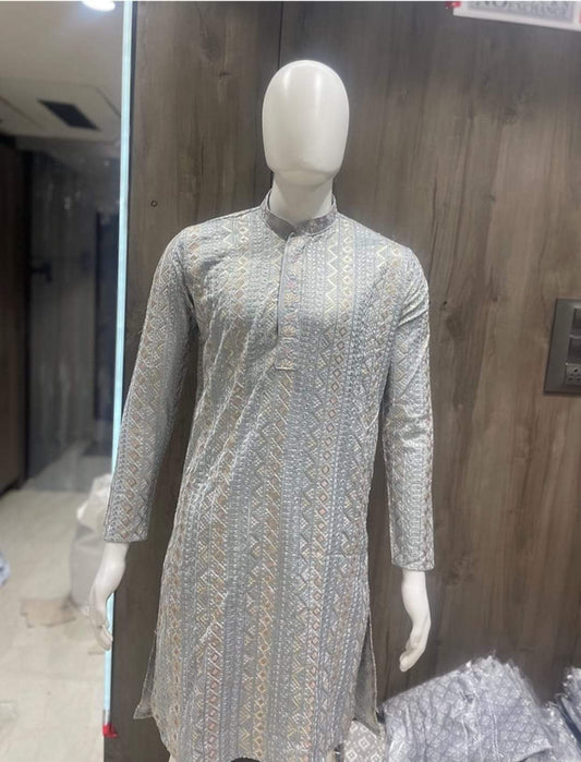 Mens Chikankari Kurta