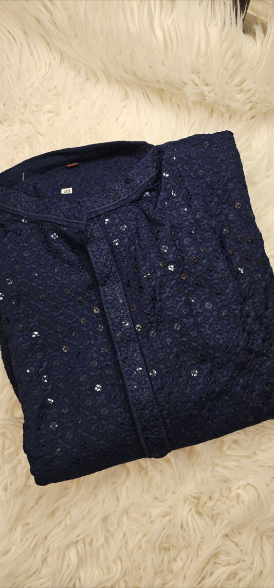 Mens Chikankari Kurta Size 40