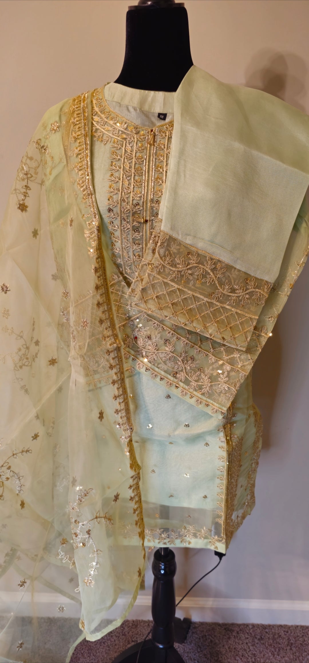 Soft organza embroidered 3pcs