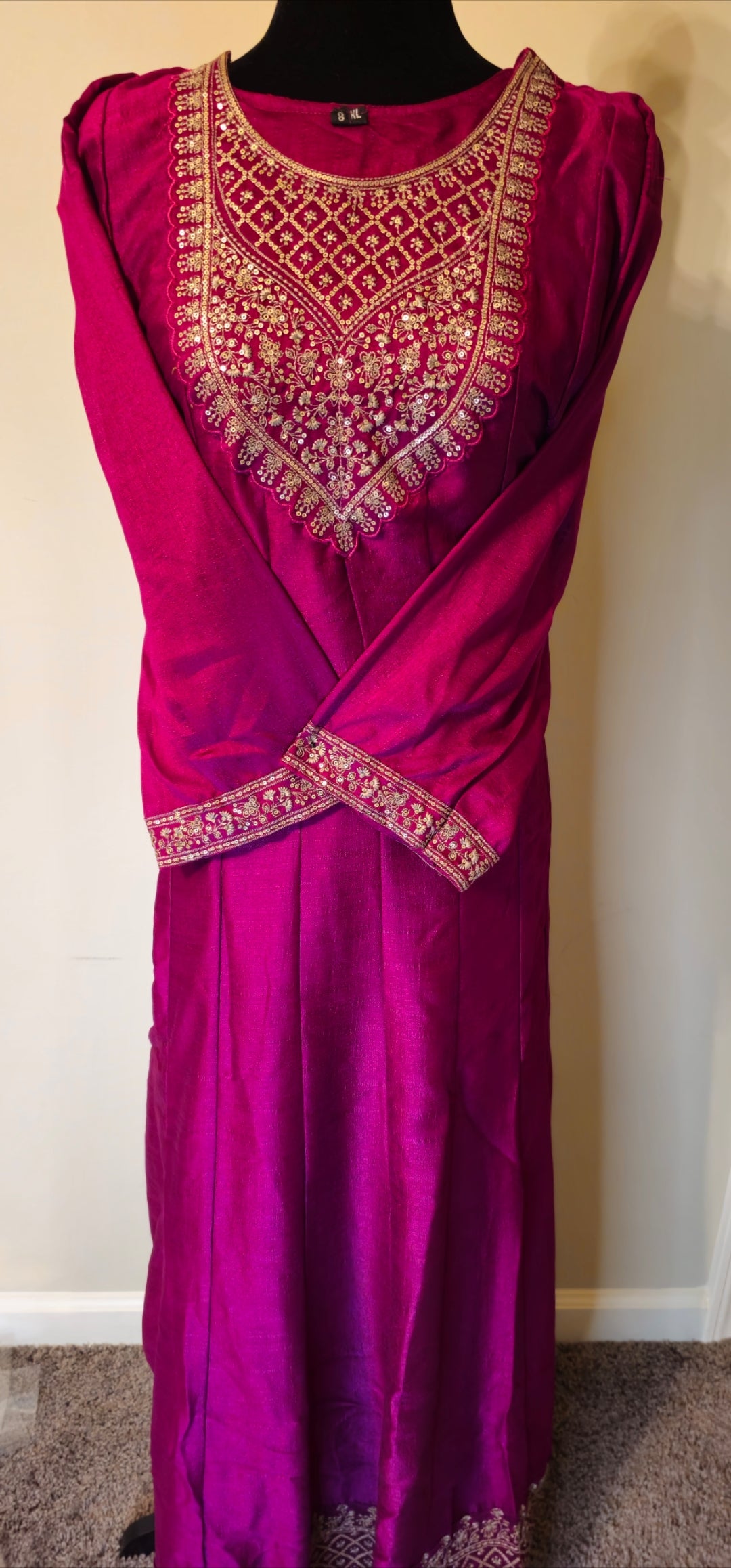 Raw silk embroidered 2pcs