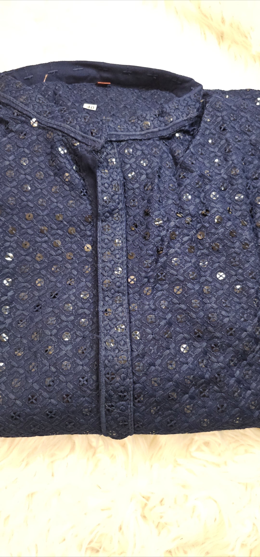 Mens Chikankari Kurta Size 40