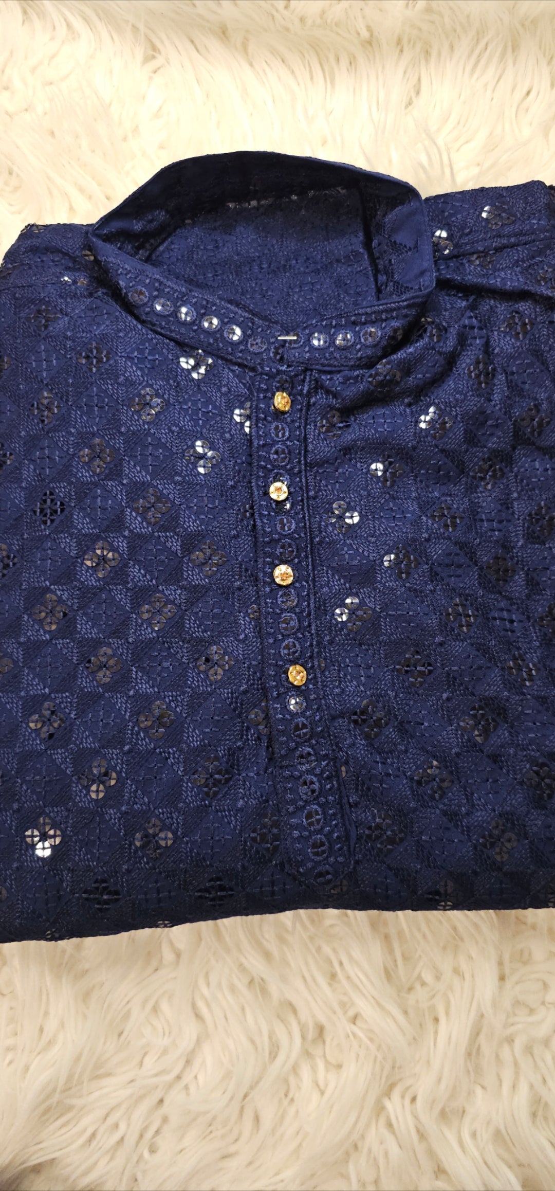 Mens Chikankari Kurta Size 40