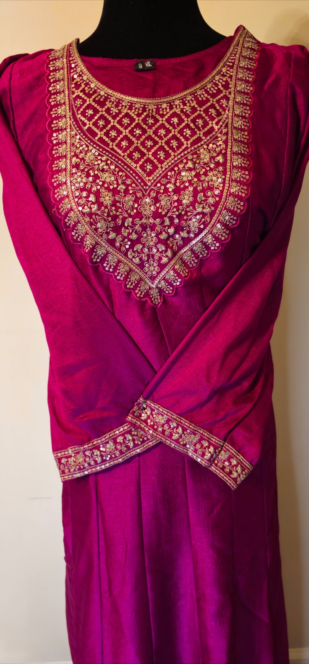 Raw silk embroidered 2pcs