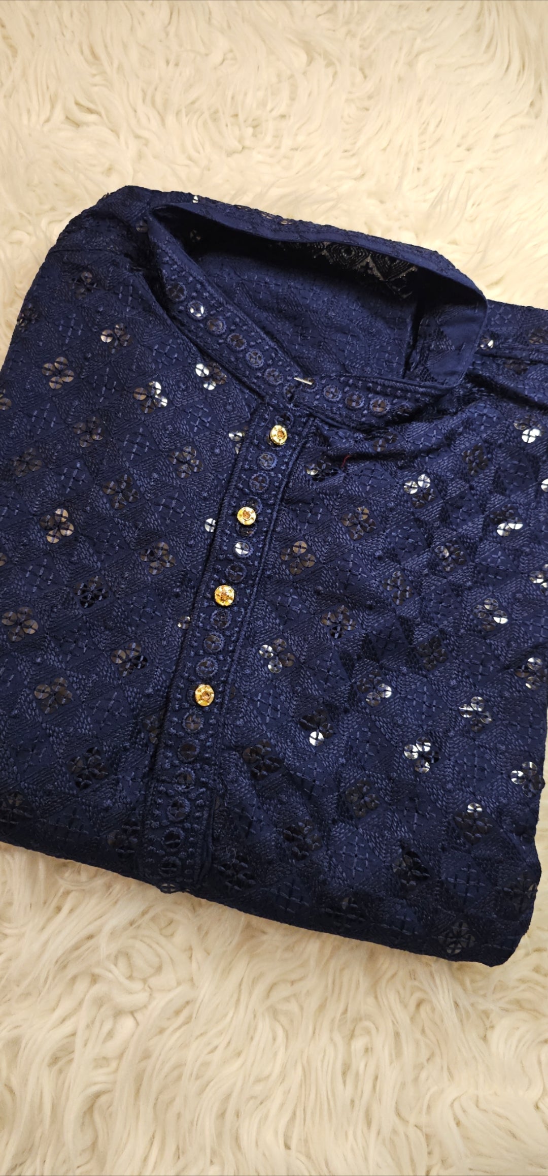 Mens Chikankari Kurta Size 40