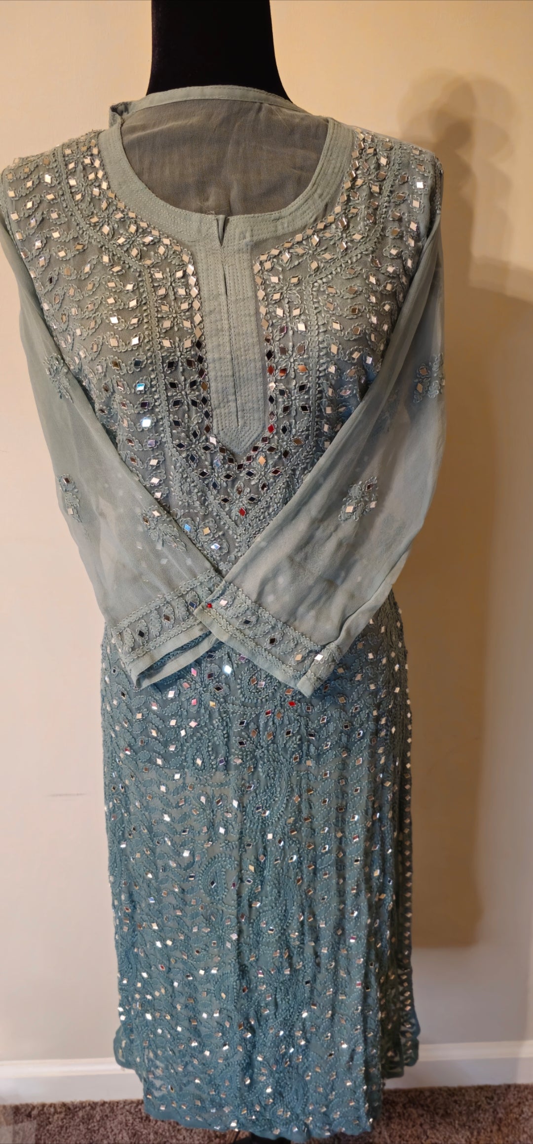 Georgette Chikankari Sharara 4pcs