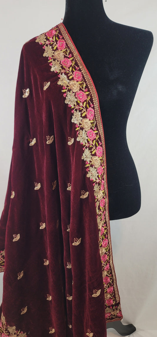 Velvet Embroidered Shawl