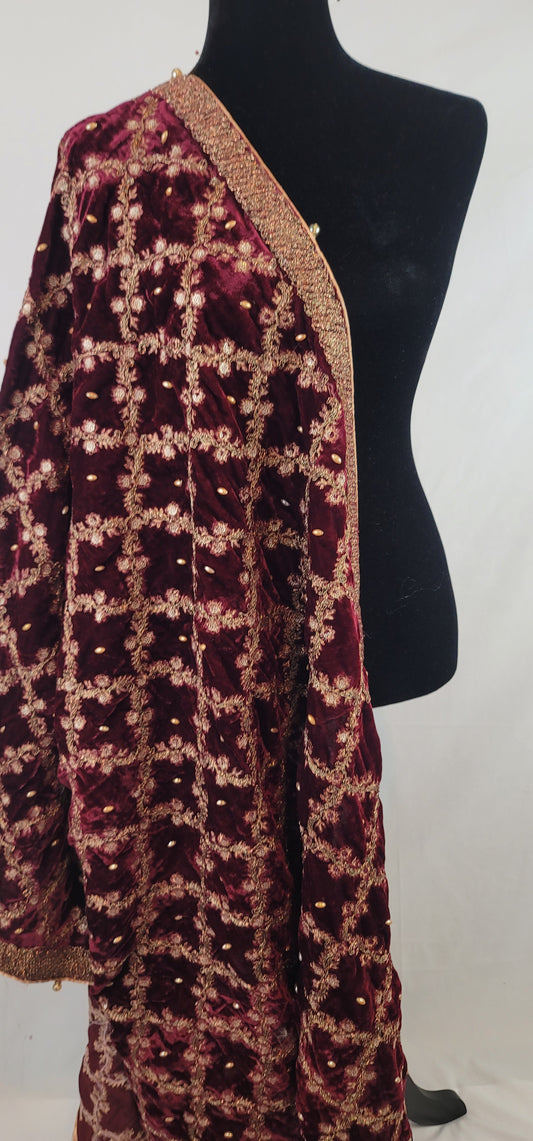 Velvet Embroidered Shawl