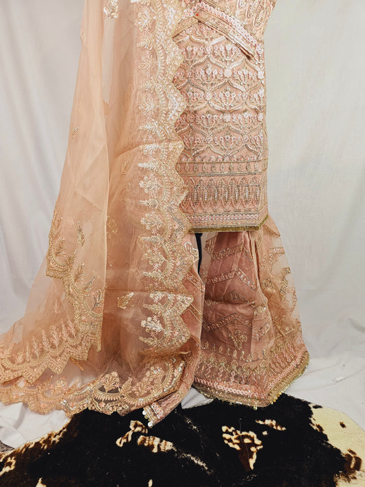 Organza Gharara 3pcs
